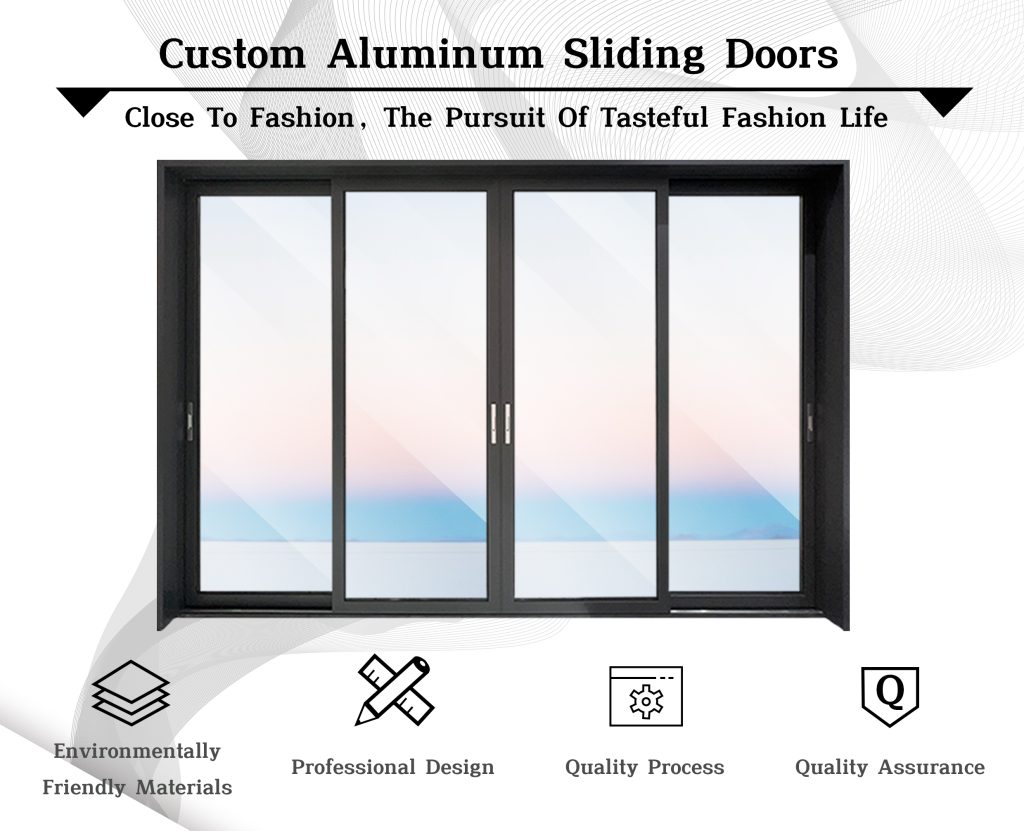 Instime Aluminium Black Color Doors Aluminium Sliding Door For Partition Function Sliding Glass For House - Aluminum Door - 2