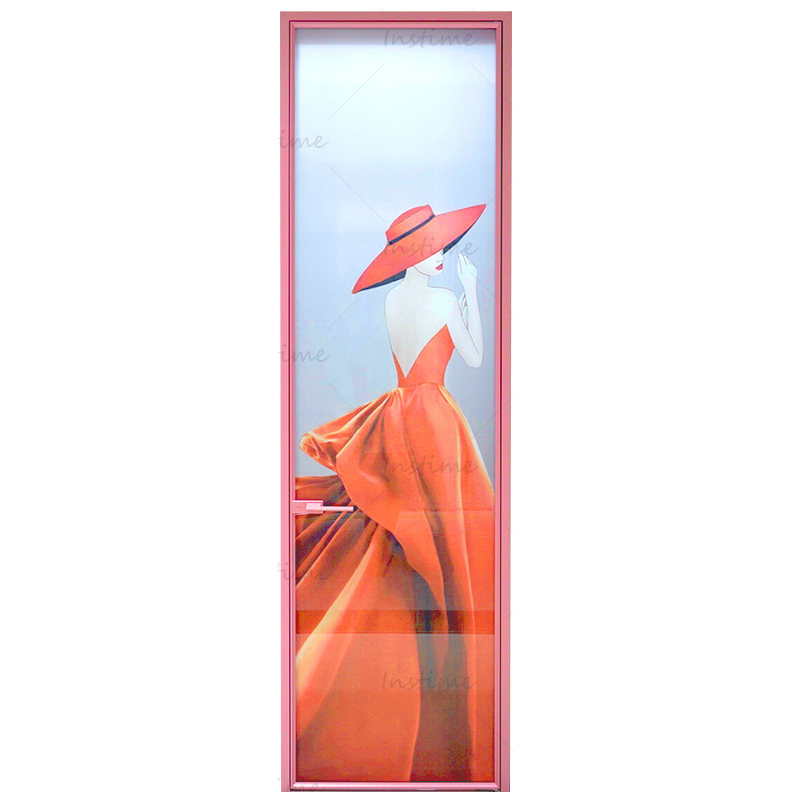 Instime Modern Minimalist Bathroom Narrow Frame Casement Aluminium Interior Glass Door Swing Glass Doors For bathroom