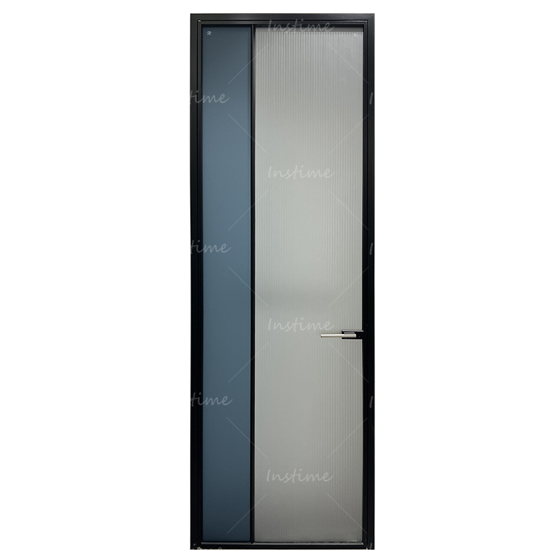 Instime 2023 Simple Chinese Style Luxury Bathroom Aluminum Interior Frosted Glass Swing Doors For House