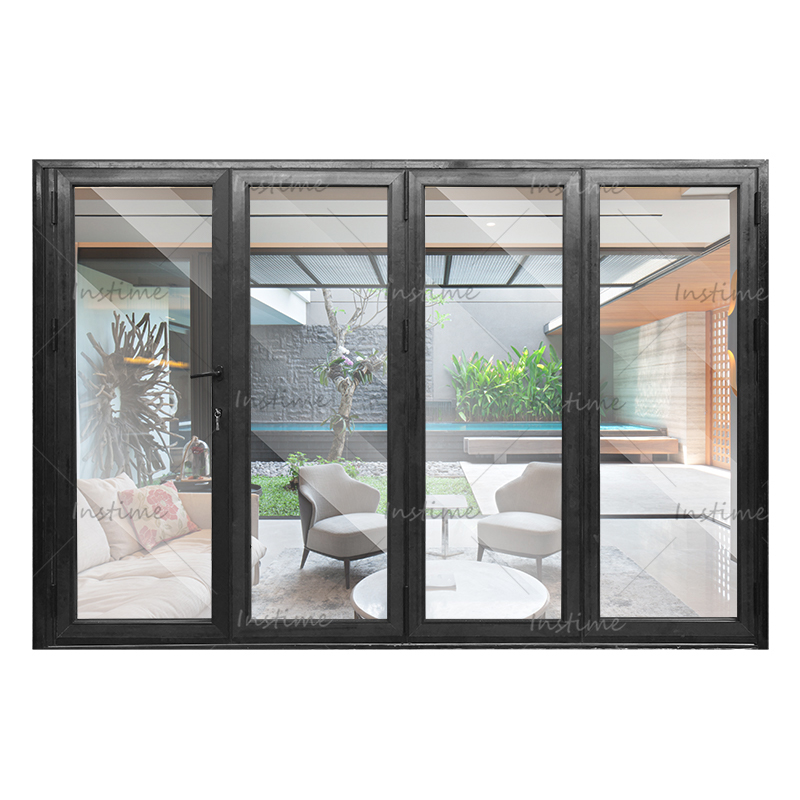 Instime Aluminium Frame Sliding Glass Windows Folding Doors Convenient and Invigorating Showering For House