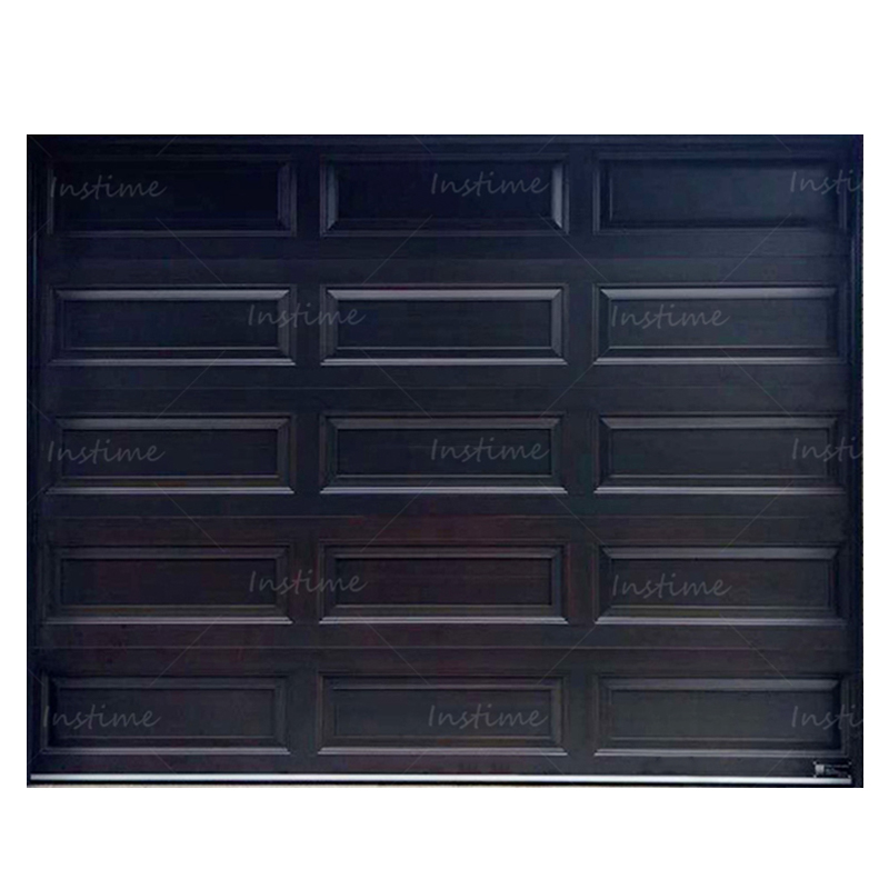 Instime Low Price Residential Black Aluminum Frameless Glass Garage Door For Residential