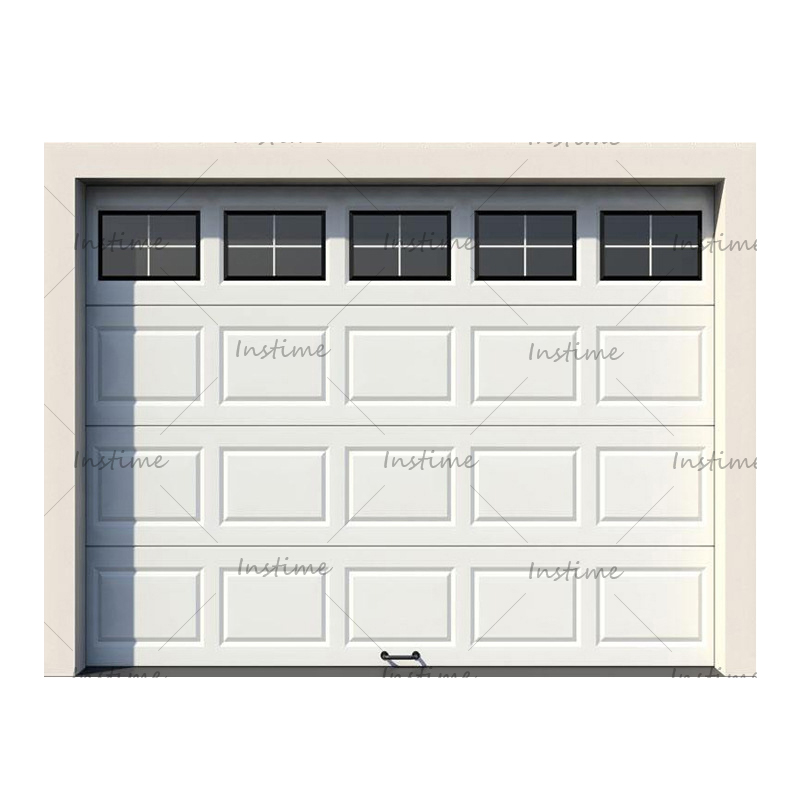 Instime Residential Modern Cheap Electric Insulated Sectional Full View Mirrored Frameless Glass Garage Door For Villa