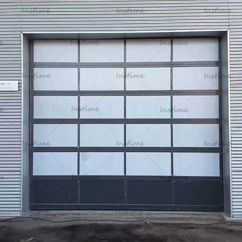 Instime Modern High Quality Security Sectional Automatic Aluminum Glass Garage Door For Villa