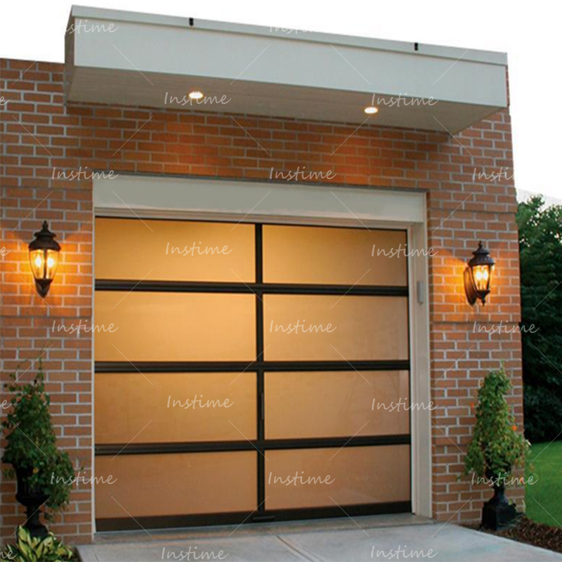 Instime American High Quality Automatic Aluminum Glass Garage Door For Sale For Garage