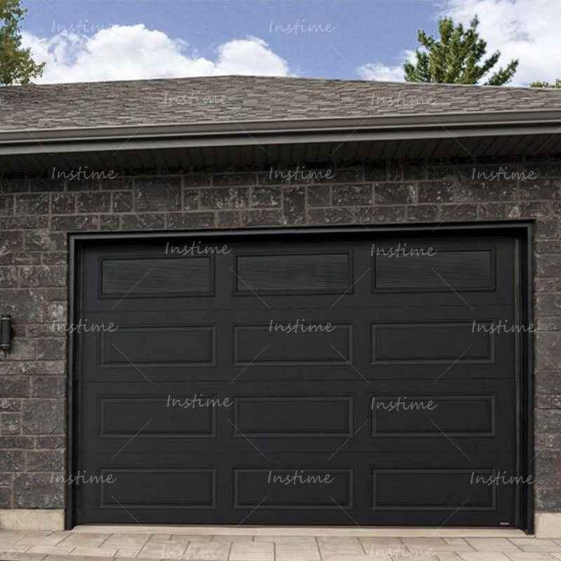 Instime Modern Electric Automatic Black Color Sectional Aluminum Glass Customized Garage Door For House