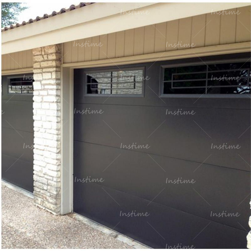 Instime Modern Electric Overhead Black Color Anodized Aluminum Garage Doors For Villa