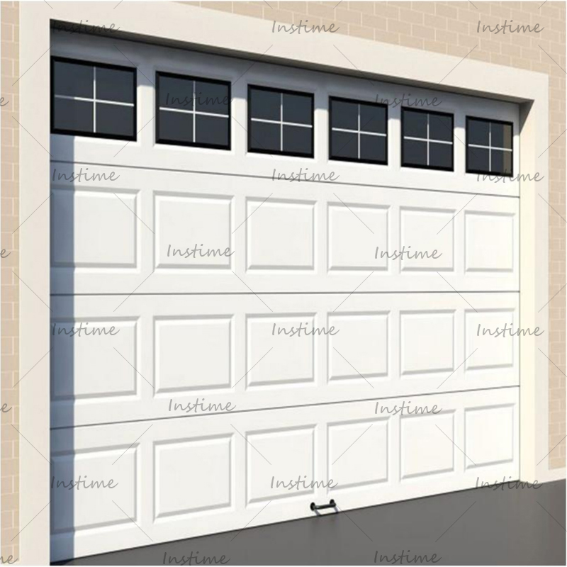 Instime Factory Price Garage Door With Tempered Full View Plexiglass Glass Automatic Insulated Sectional Garage Doors For House