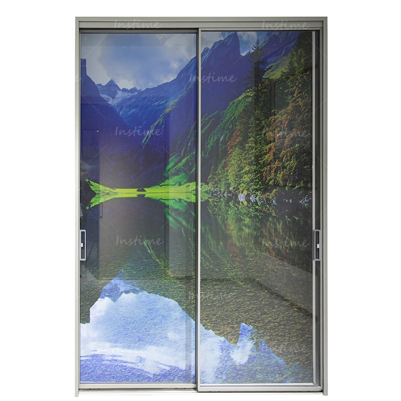 Instime European Standard Design Frameless Aluminum Double Glass Door Price Aluminum Interior Noiseless Sliding Door For House