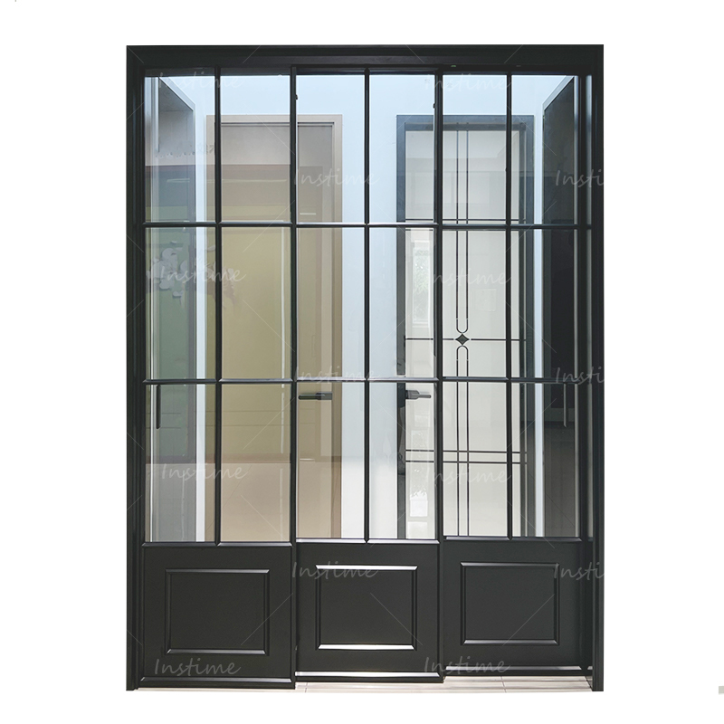 Instime European Standards Narrow Frame Large Exterior With Grill Soundproof Tempered Glass Sliding Door For Living Room