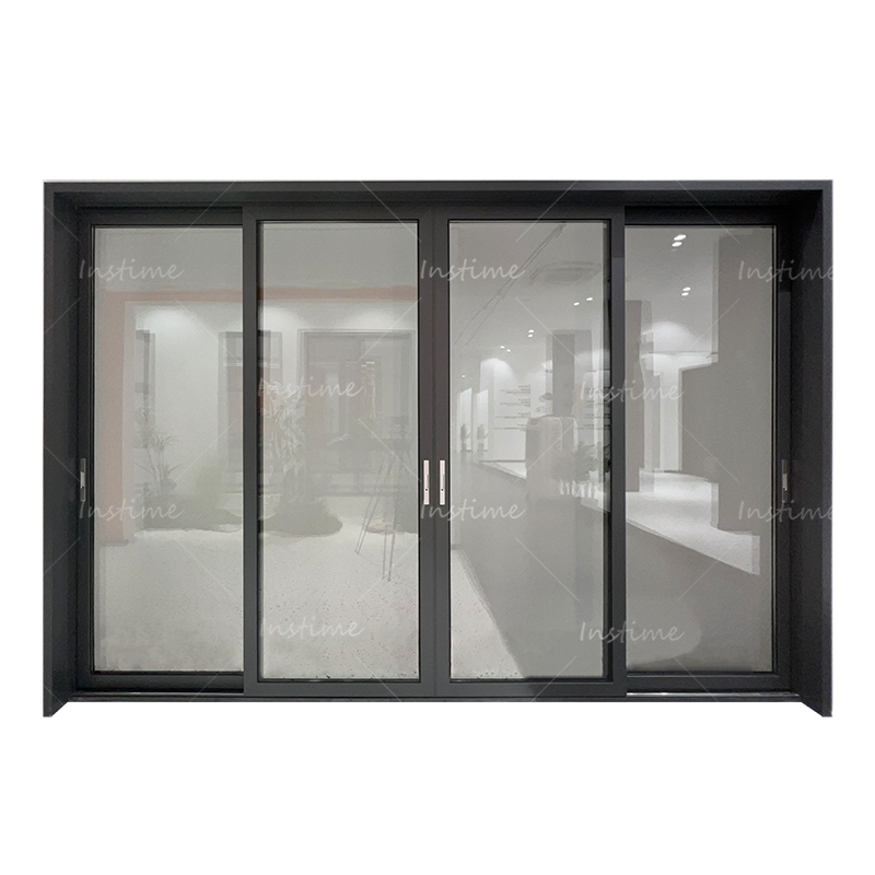 Instime European Style Good Sealing Sound Insulation Double Tempered Glass Hot Sale Aluminum Sliding Door For House