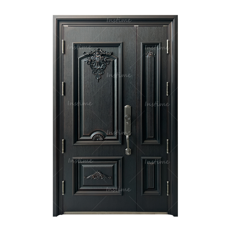 Instime Luxury Design High Quality Low Price Single Double Exterior Security Steel Door Price For Villa