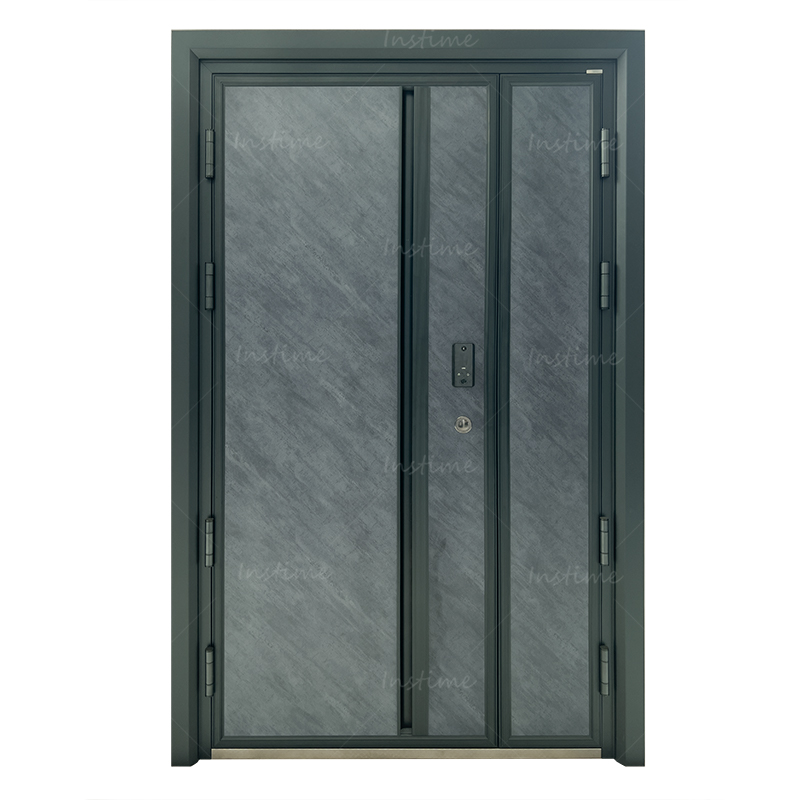 Instime High Quality Exterior Entrance Front Main Gate Steel Security Door Modern Residential For Home Office