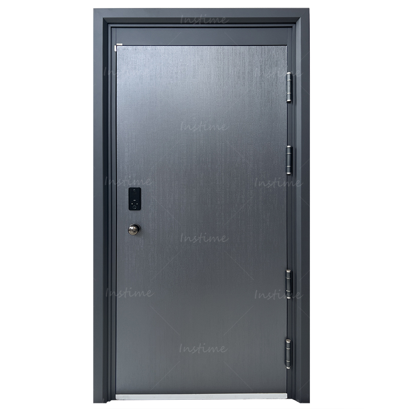 Instime Modern Style High Quality Cast Steel Mullion Post Patternpower Coated Surface Swing Door For House