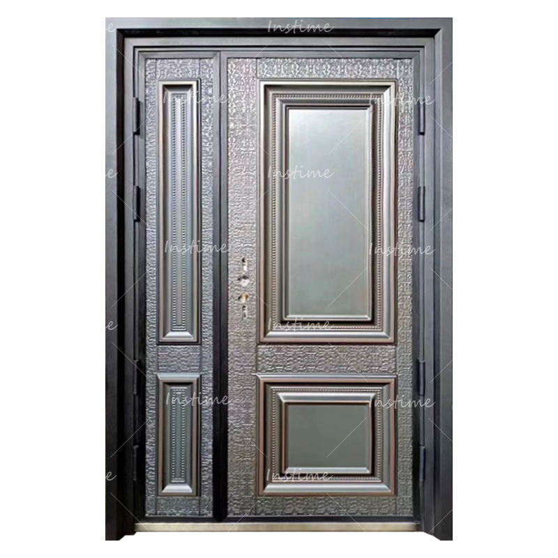 Instime Decorative Design Residential House Main Entry Cast Aluminum Security Steel Door For House