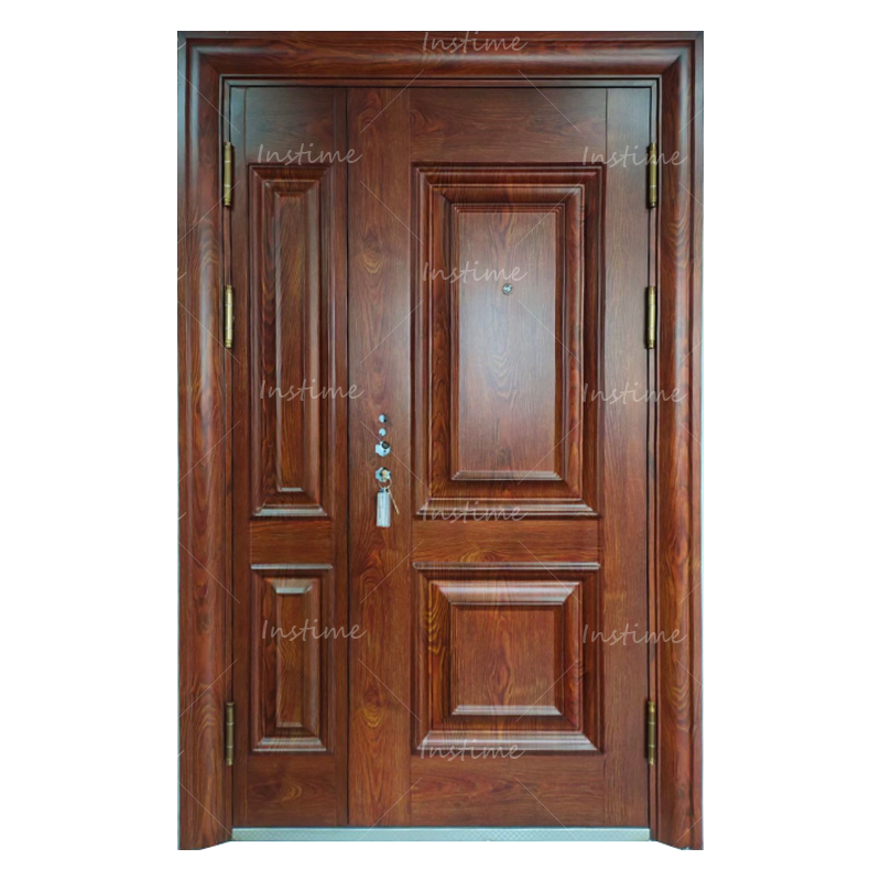 Instime Supper Design High Quality Low Price Safety Double Exterior Security Steel Door Price For Hotel