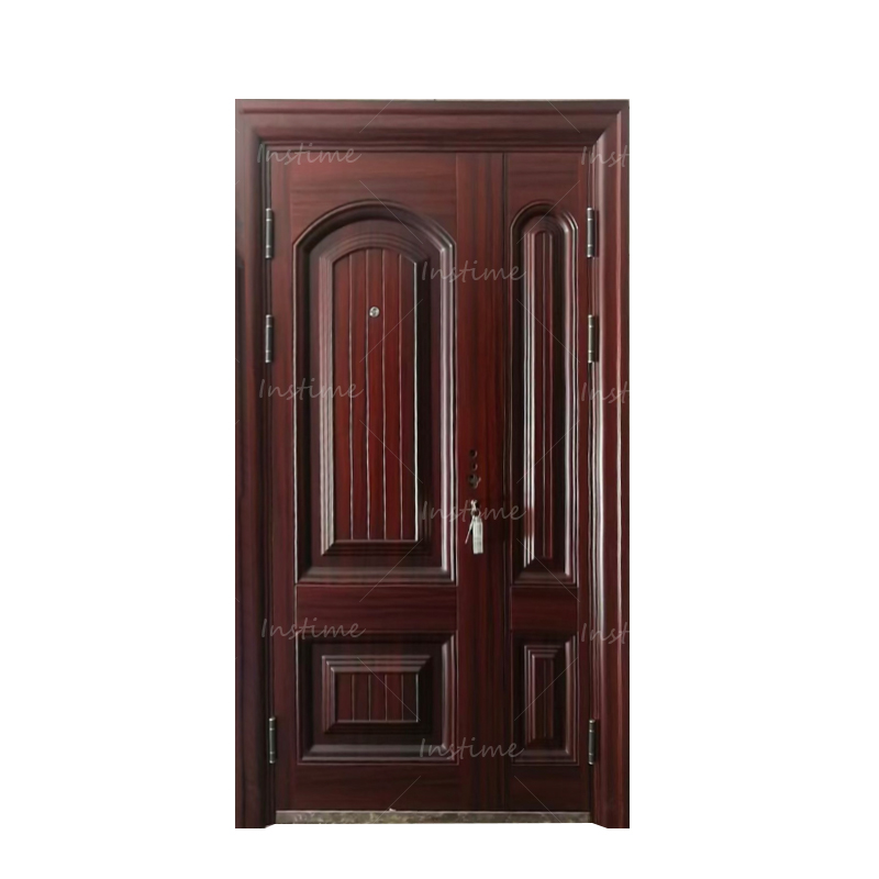Instime Nigeria Style Luxury Design High Quality Low Price Single Double Exterior Security Steel Door Price For House