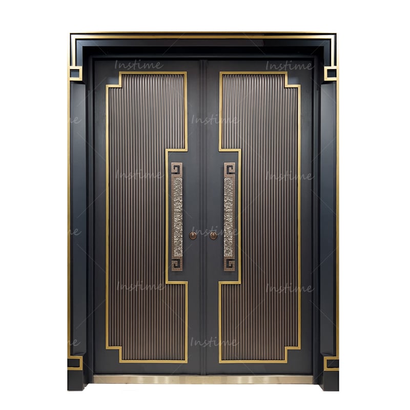 Instime Best Quality Cast Aluminum main entrance Explosion Proof Security Steel Door For Villa