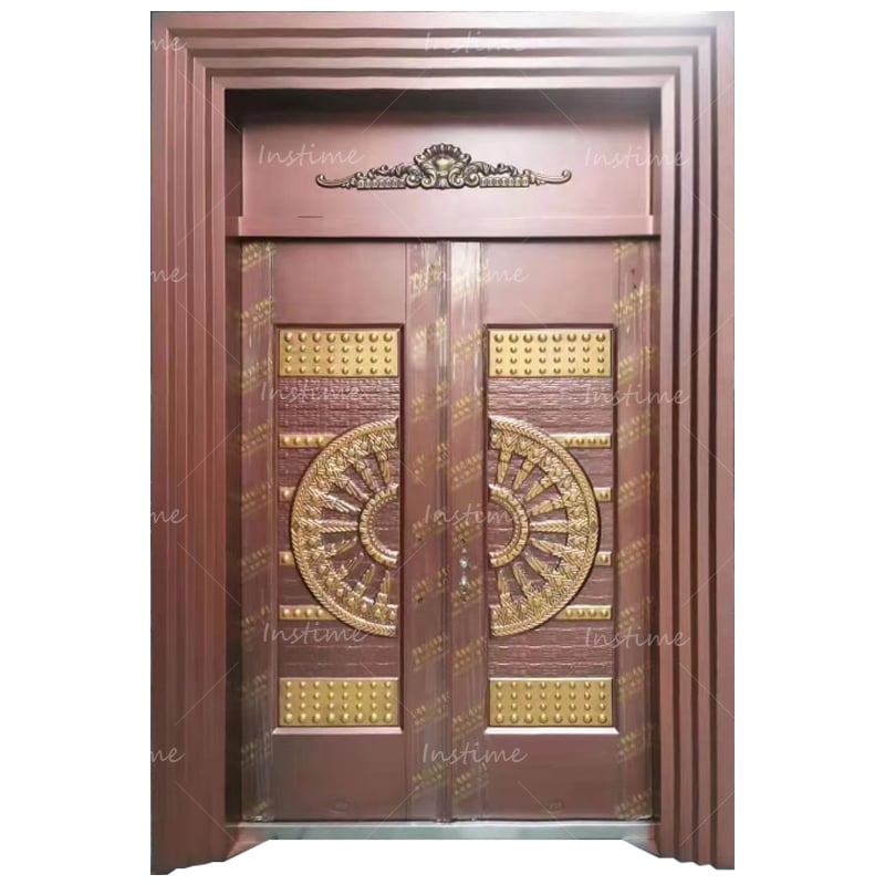 Instime European design superior quality armored doors black bulletproof security steel exterior door For House