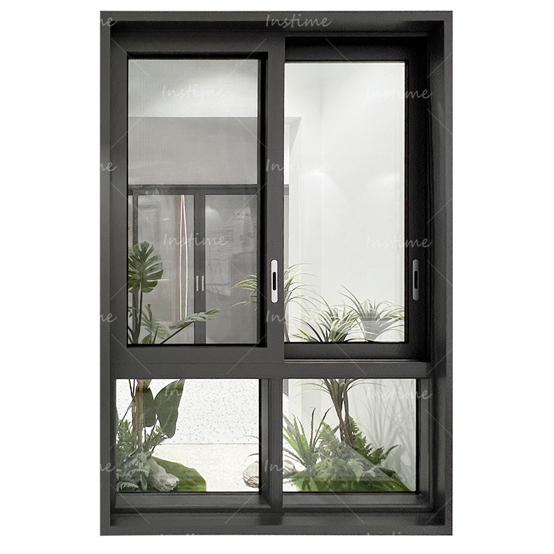 Instime High Quality Minimalism Narrow Frame Slim Aluminum Sliding Glass Window For Home Interior Office Window Design For House
