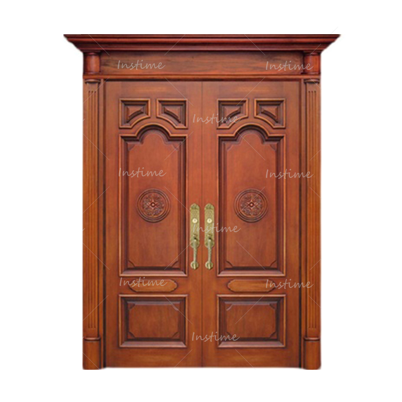 Instime New Cheap Interior Room Water Proof Door Design Modern Waterproof Solid Wooden Doors With Accessories For House