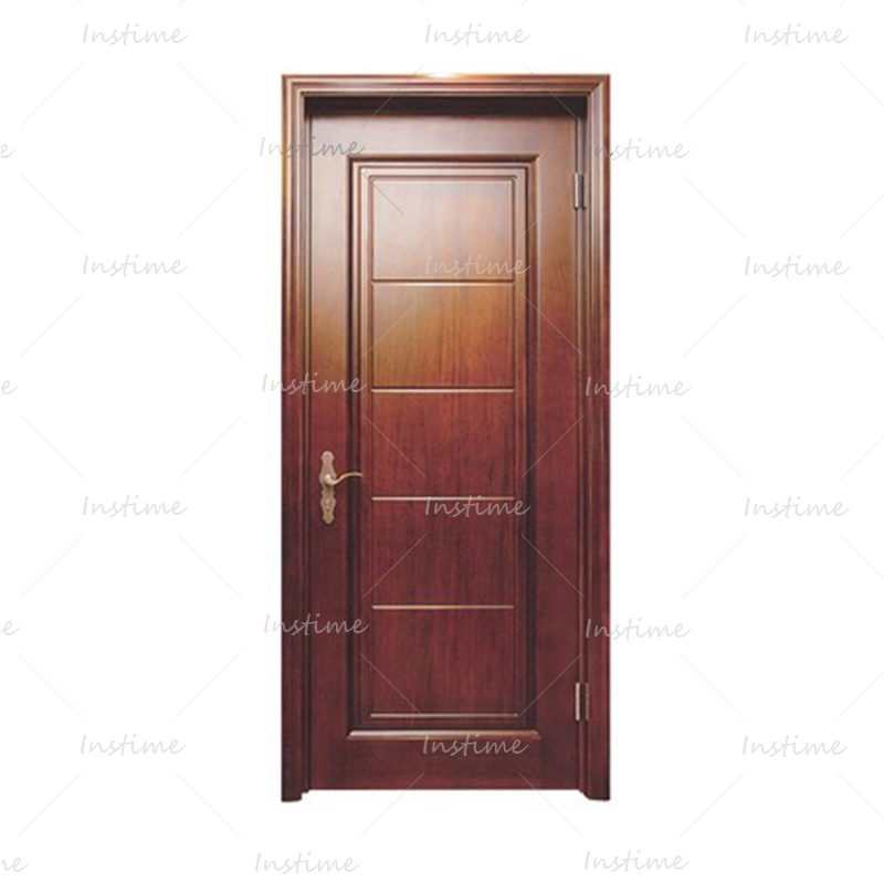 Instime China Top High Quality Cheap Solid Wood Plank Door Design Bedroom Wooden Door For House
