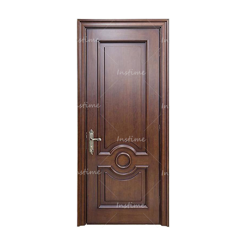 Instime China Top High Quality Cheap Solid Wood Plank Door Design Bedroom Wooden Door For House