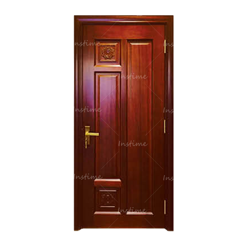 Instime Fashion Luxury Front Entrance Door Designs Solid Teak Wood Main Door Entry Double Door For Bathroom