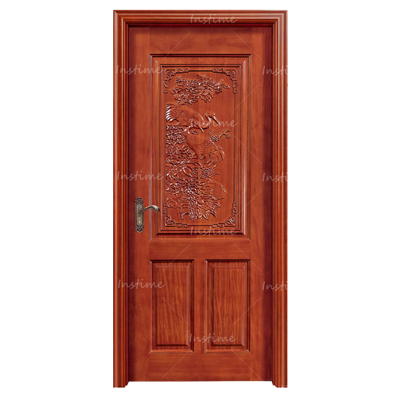 Instime Victorian Style Modern Design Glass Front Entry Exterior Solid Wood Door For House