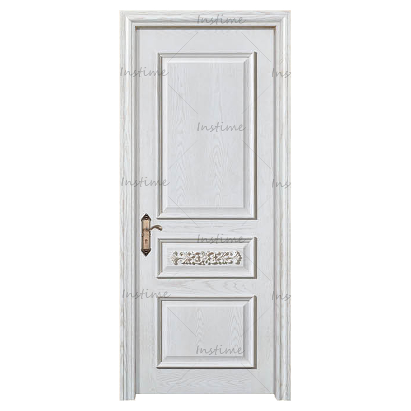 Instime Classical Designs Wooden Wpc Solid Core Flush Door Solid Wooden Exterior Swing Carved Man-made Wood Entry Door For House