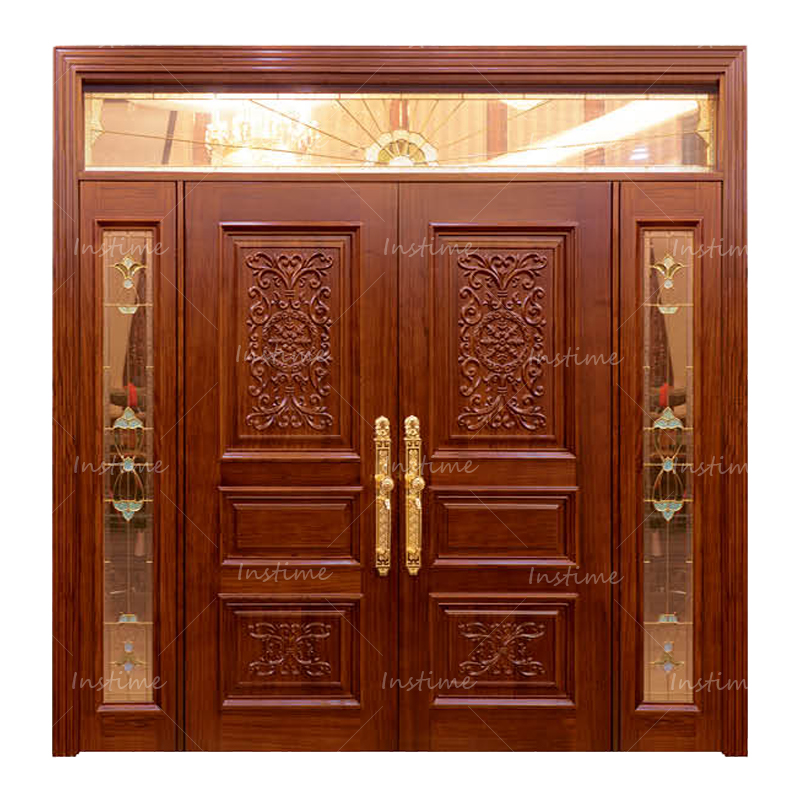 Instime Modern Front Entry Solid Wood Pivot Door Easy Fixed Luxury Design For House