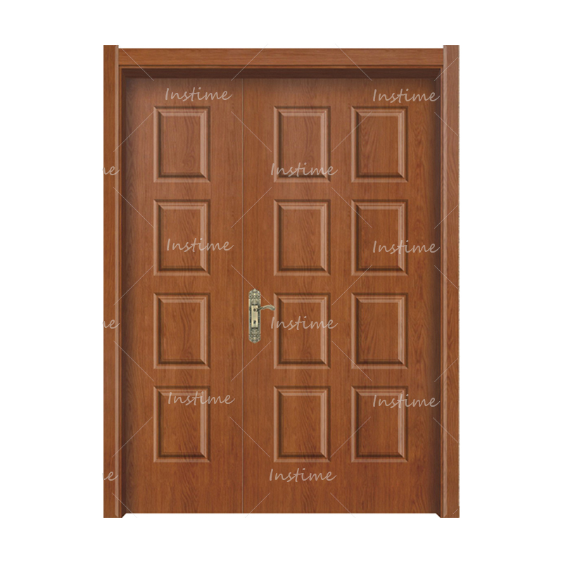 Instime High quality Original factory front door with exterior doors external wooden Modern glass entry wood doors For House