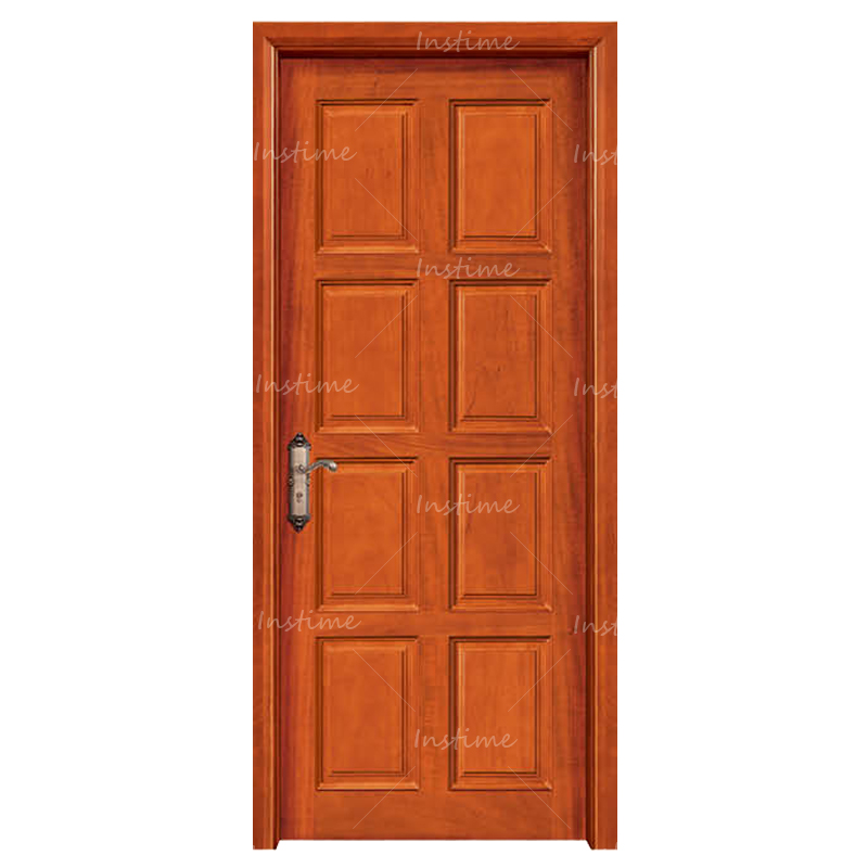 Instime High Quality Wooden Door With Flush Style Groove Line Design For Interior Wooden Door For House