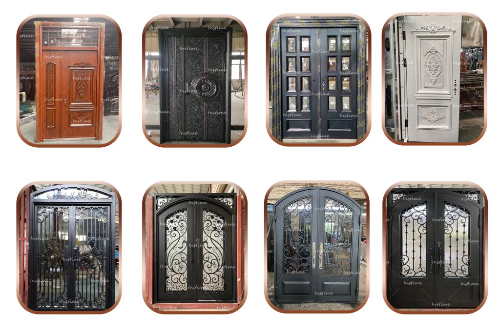 Instime Best Top Supplier Luxury Design Security Metal Cast Aluminium Security Steel Door For Villa - Security Door - 6