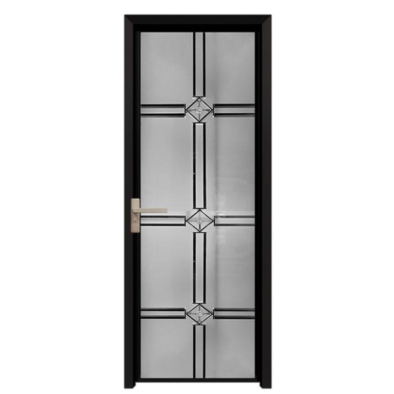 Instime Cheap price waterproof single casement door tempered frosted glass aluminium bathroom toilet swing doors