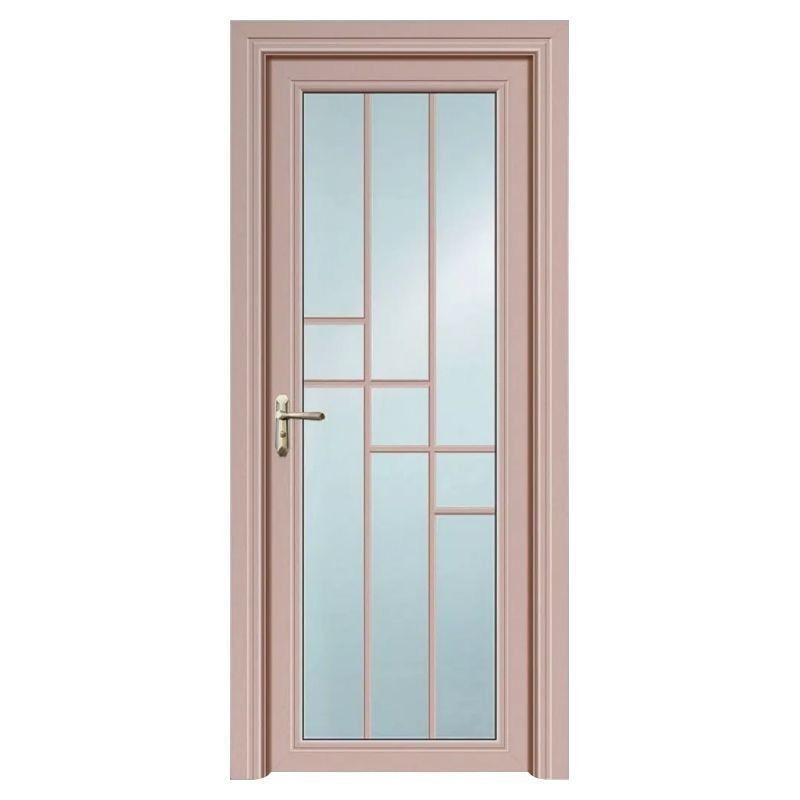 Instime Cheap price aluminum alloy single door indoor tempered glass toilet door for apartments
