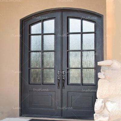 Instime American Wrought Iron Entry Double Door Wrought Iron Doors Double Exterior Wrought Iron Door For Home