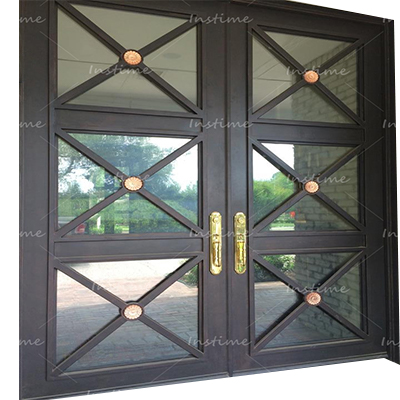 Instime Modern Outdoor Main Entrance Iron Door High Quality Wrought Iron Gate Design For Garden