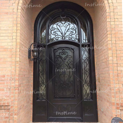 Instime Latest Design China Supplier Modern Iron Door Gate Design High Quality Hot Sale Double Security Steel Door