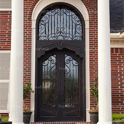 Instime Custom Iron Doors Front Entry Doors Design Wrought Iron Doors Double Entrance