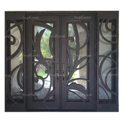 Instime Alucasa Balcony Iron Door Design Main Entrance Doors Grill Design Wrought Iron Double Door