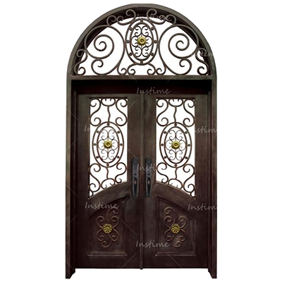 Instime Used Houses Custom Double Exterior Entrance Front Wrought Iron Door Design