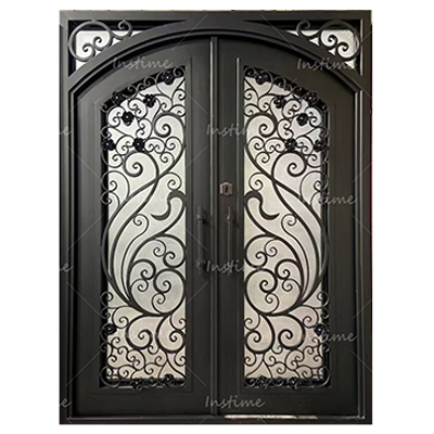 Instime Luxury Design High Quality No Rust Wrought Iron Door Designs For Main Door