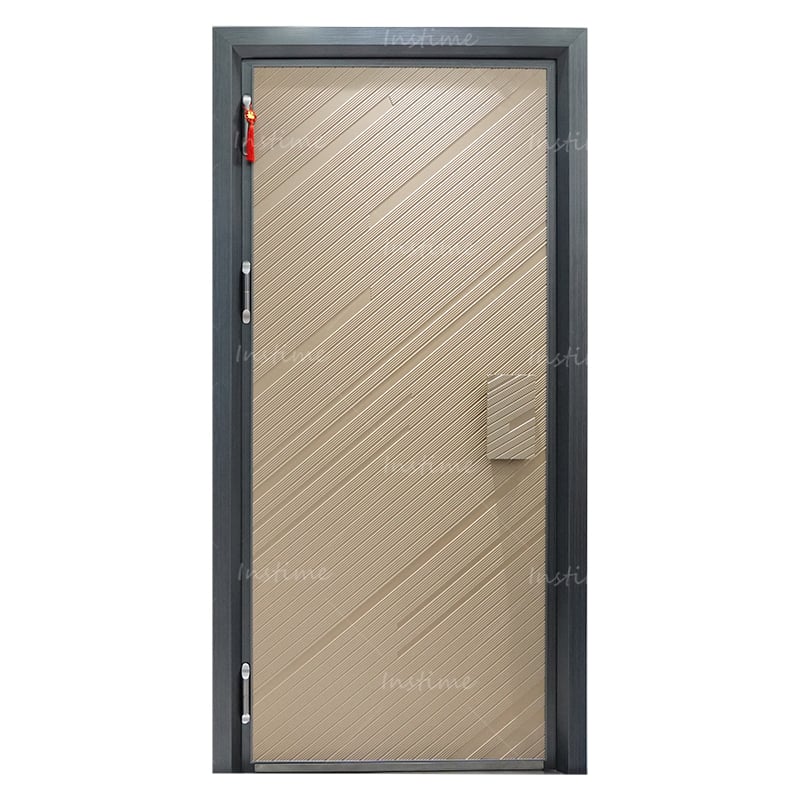 Instime High Quality Exterior Black Main Entrance Gate Double Stainless Steel Door Design For House