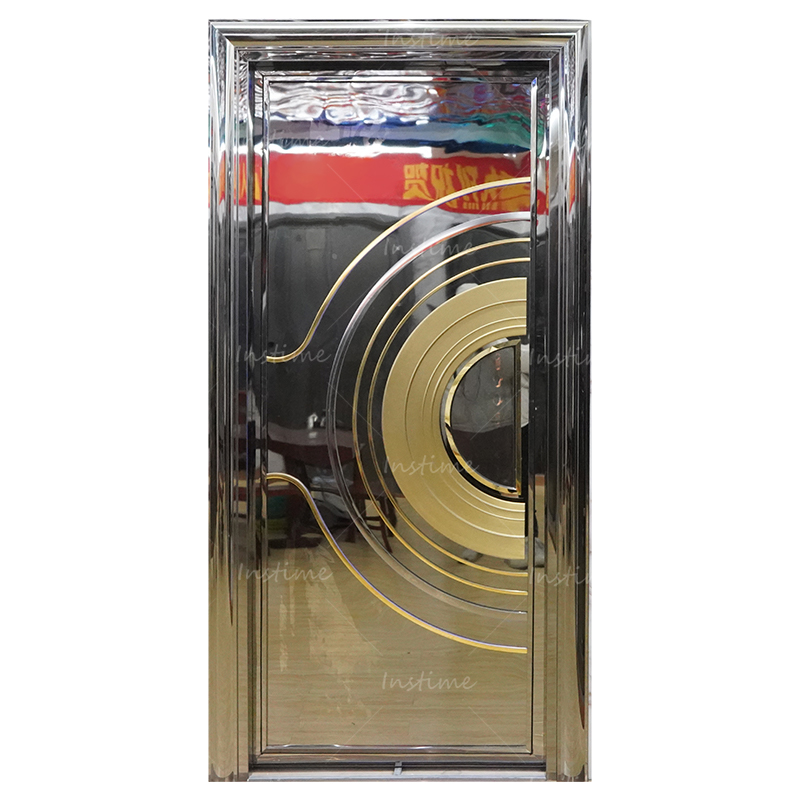 Instime Elegant Design Wholesale Price Rose Gold Anti Rust Burglar Proof Security 304 Stainless Steel Door