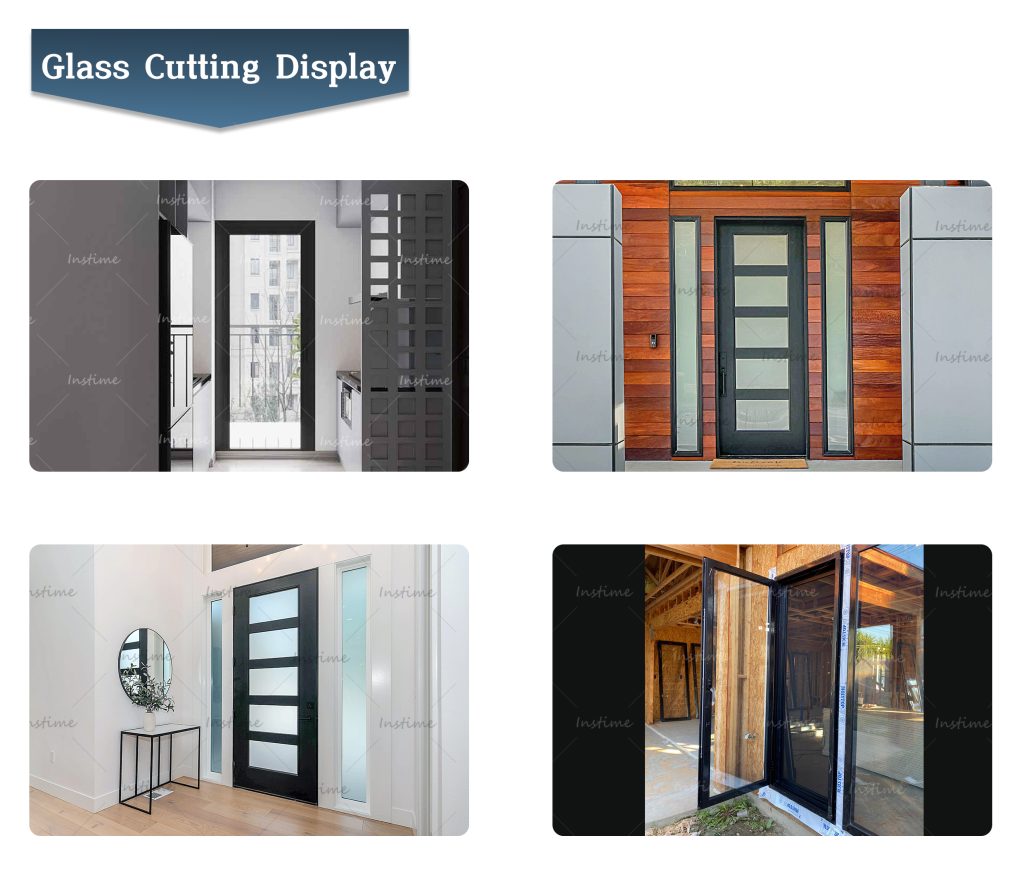 Instime Swing Doors Exterior Aluminium Casement Door Glass Double Panel Aluminum Waterproof Aluminum Door - Aluminum Door - 5